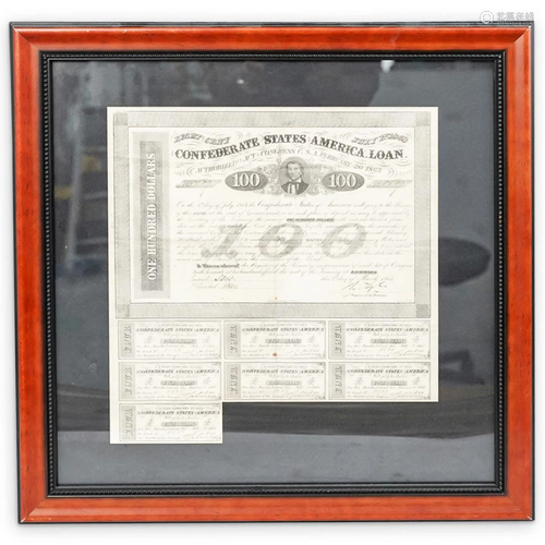 Confederate States of America $100 Bond Sheet