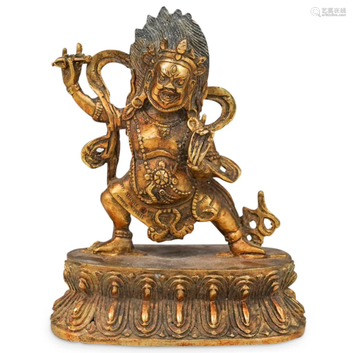 Tibetan Bodhisattva Vajrapani Bronze Statue