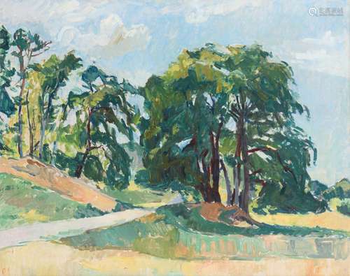 SONNE, Per (1906 Kopenhagen - 1996). Sonnige Landschaft.