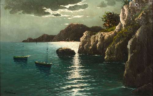 CASATI, Carlo (1889 - 1965). Capri bei Nacht.