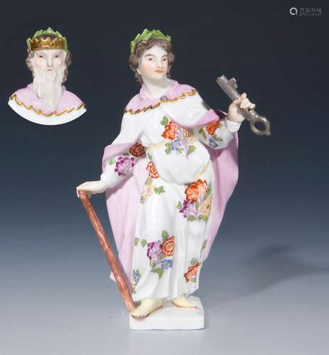 Kleine Barock-Figur: Janus mit zwei Gesichtern. Meissen.