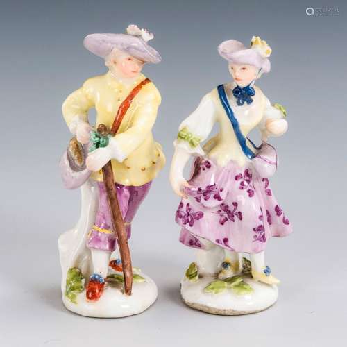 Paar Miniaturfiguren: Schäferpaar. Meissen.