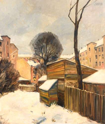 MEYER, Jacob (1895 - 1971). Winterliche Stadtansicht.