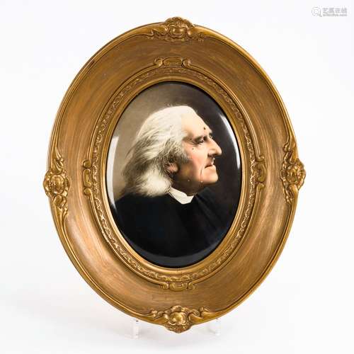 Porzellangemälde: Franz Liszt. KPM Berlin.