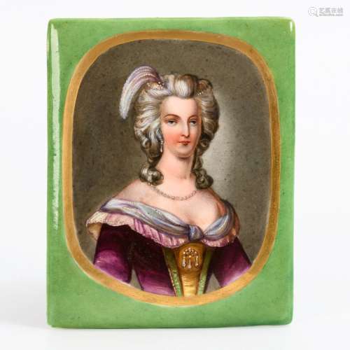 Porzellangemälde: Porträt der Marie Antoinette.