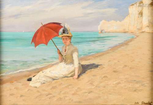 GIRARDET, Jules (1856 Versailles - 1946). Strand Normandie.