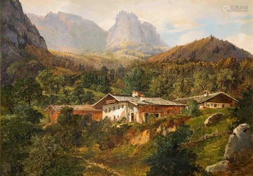 DORN, Ignaz (1822 Wien - 1869 Wien). Bergbauernhof in Sommer...