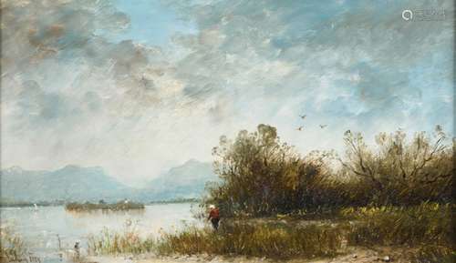 FREY, Ludwig (* 1953 Augsburg). Landschaft am Chiemsee.