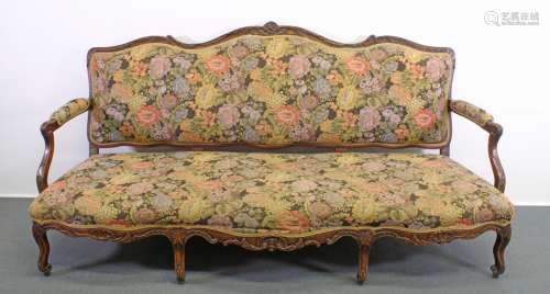 Sofa, Louis Quinze-Stil, 19. Jh., Dreisitzer, geschwungene F...