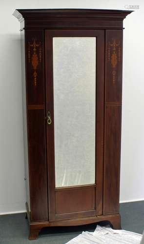 Wäscheschrank, um 1900, Edwardian, Mahagoni, schmaler eintür...