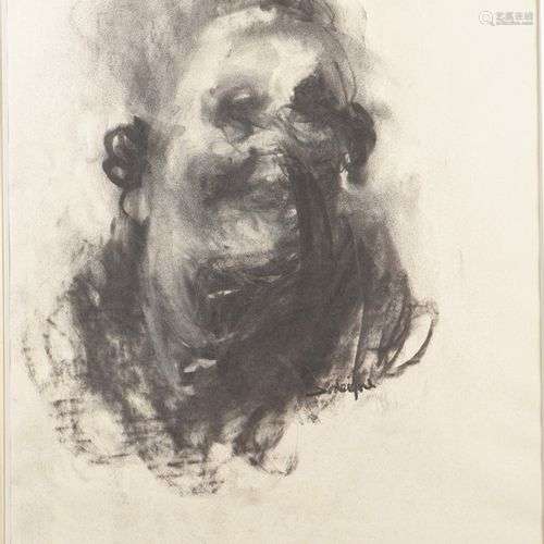 Eugène DODEIGNE (1923-2015). Sans titre, 1961. Fusain sur pa...