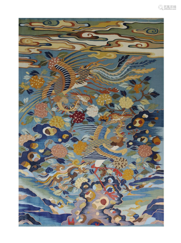 CHINESE KESI EMBROIDERY TAPESTRY OF PHOENIX QING