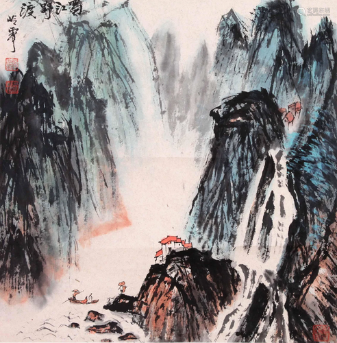 CHINESE SCROLL PAINTING OF MOUNTAIN VIEWS SIGNED BY …