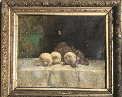 19TH CENTURY OIL PAINTING ON CANVAS OF STILL LIFE