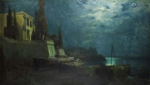 Oil painting Night landscape Zakharov Fedor Zakharovich