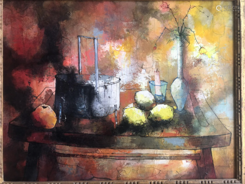 UNSIGNED STILL LIFE OIL ON CANVAS