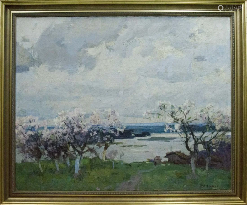 Oil painting Apple trees Zakharov Fedor Zakharovich