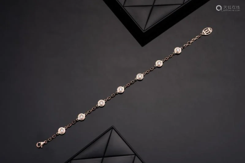 CARTIER 18K ROSE GOLD DIAMANTS LEGERS BRACELET