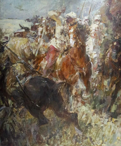 Oil painting Soldiers in battle Alexey Alexandrovich