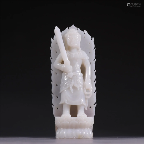 A Carved Jade Buddha Statue