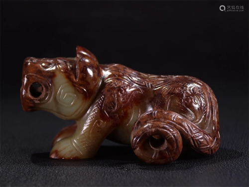 A Carved Jade Beast Shaped Decoration