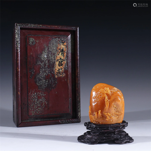 A Carved Tianhuang Stone Figure Patterned Ornament