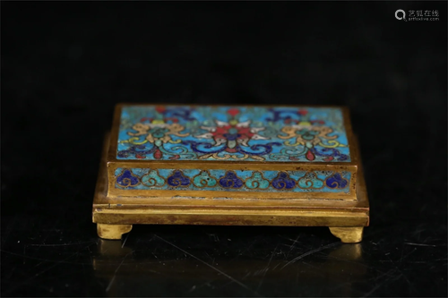 A Cloisonne Flower Patterned Inkbed