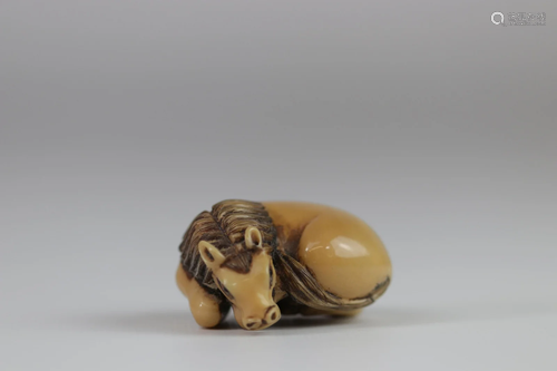 JAPAN - MEIJI period (1868 - 1912) Netsuke horse