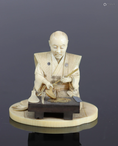 Japan Okimono carved of a cook 19th