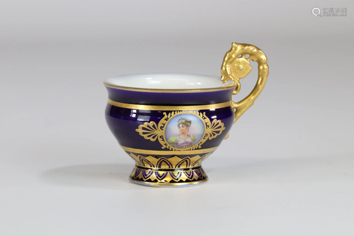 Sevres Empire cup portrait of Pauline Bonaparte and