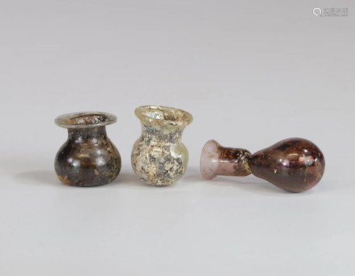 Lot of 3 small Roman glasses 1st to 3rd century A.D