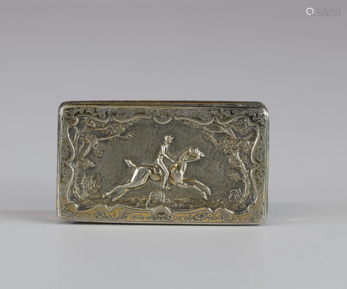 silver box finely engraved and decorated in relief with