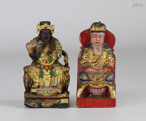 China wooden and lacquered figures 18th