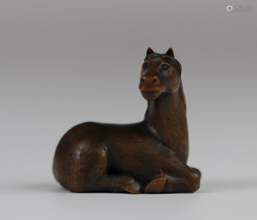 JAPAN - MEIJI period (1868 - 1912) Netsuke wooden horse