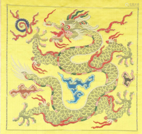 China embroidered silk decorated with an imperial