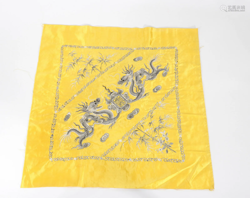 China embroidered silk decorated with imperial dragon