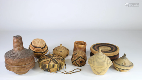 Lot of basketwork (9) Kuba and Bas-Congo