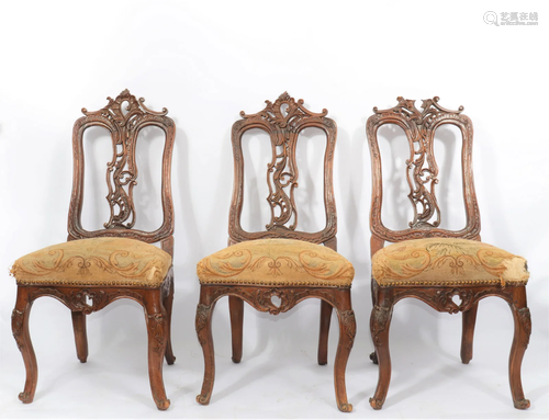 Suite of 6 18th Louis XV carved chairs