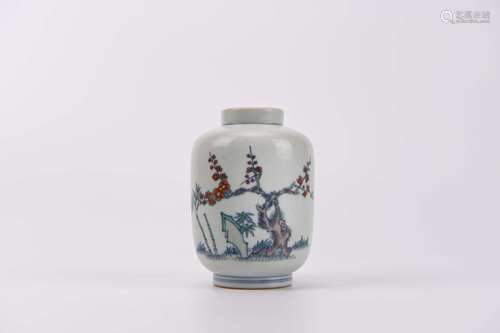 A Doucai Glaze Bamboo and Plum Blossom Jar