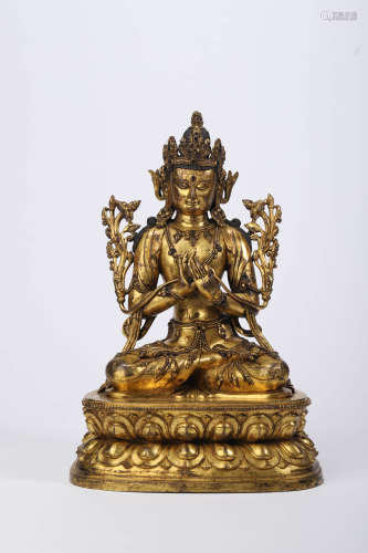 A Gilt Bronze Figure of Avalokitesvara