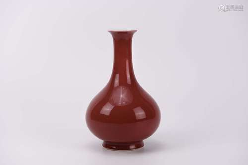 An Altar Red Glaze Bottle Vase