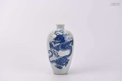 A Blue and White Dragon Meiping Vase