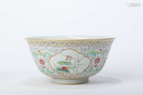 A Famille Rose Flower Bowl