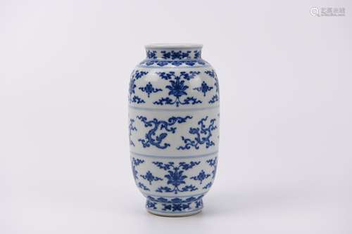 A Blue and White Dragon Lantern-Shape Vase