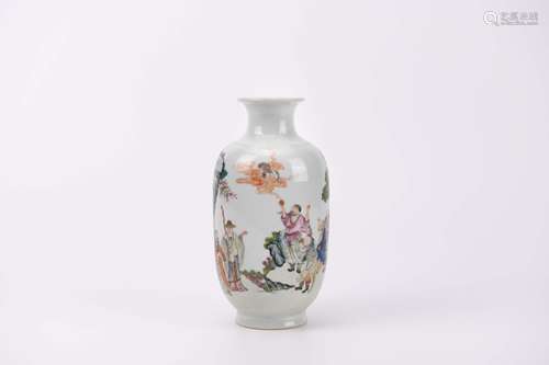 A Famille Rose Eight Immortals Lantern-Form Vase