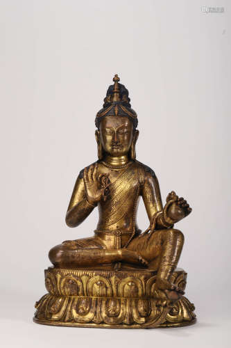 A Gilt Bronze Figure of Tara