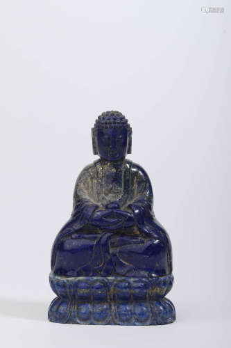 A Carved Lapis Lazuli Figure of Buddha