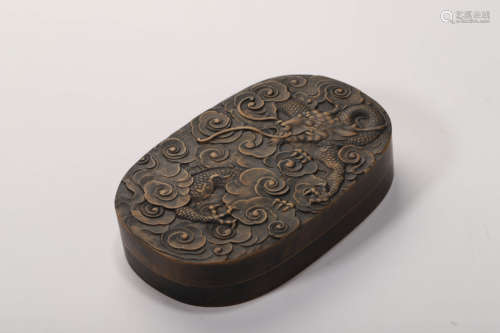 A Carved Stone Dragon Ink Slab