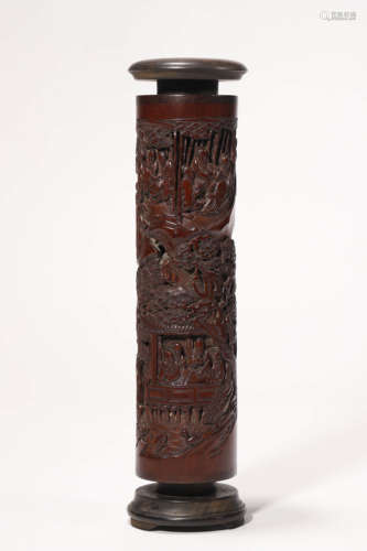 A Carved Bamboo Perfumier