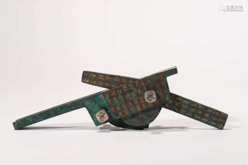 A Gold and Silver Inlaying Bronze Crossbow